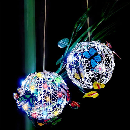 Solar Illuminated Mesh Butterfly Orb