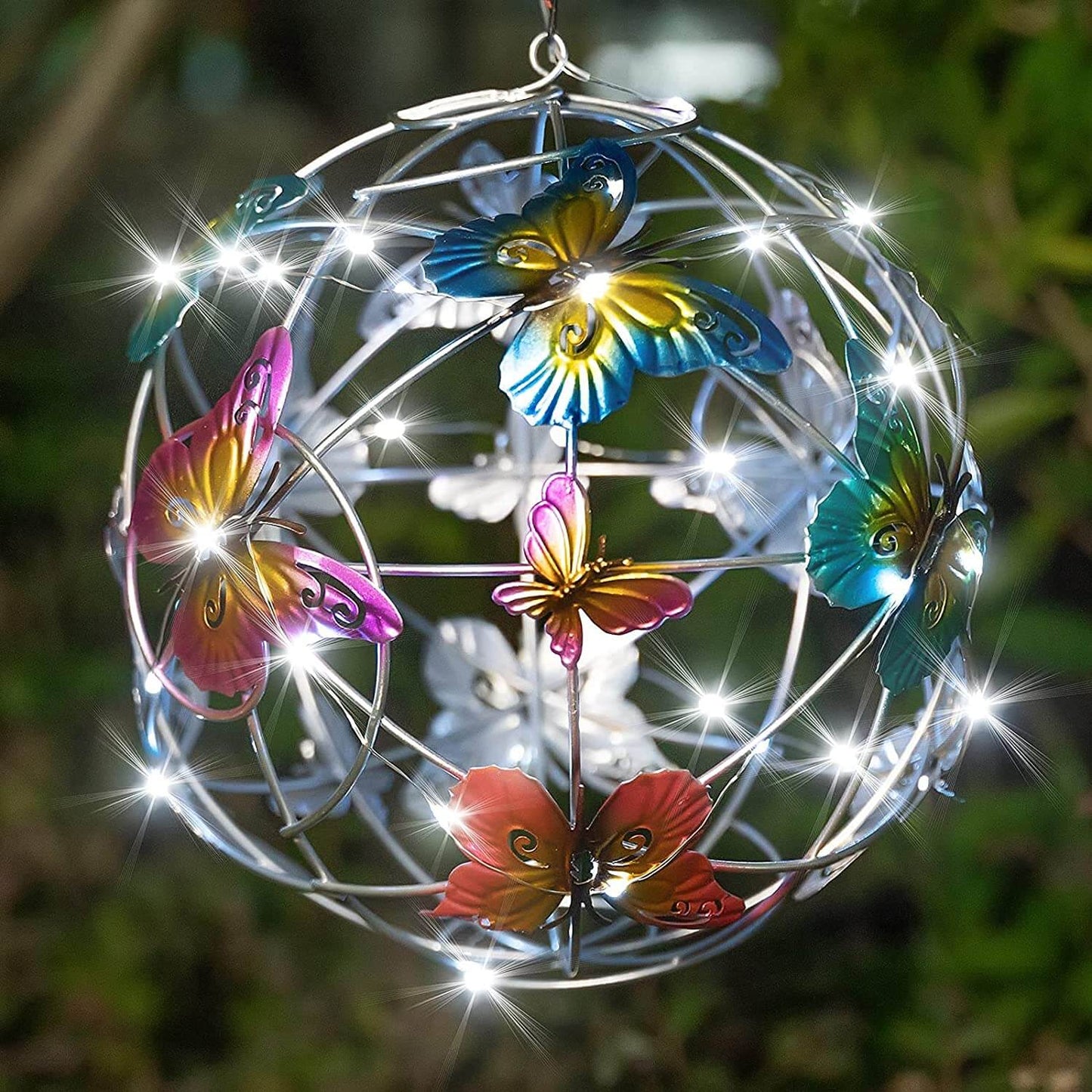 Solar Illuminated Mesh Butterfly Orb