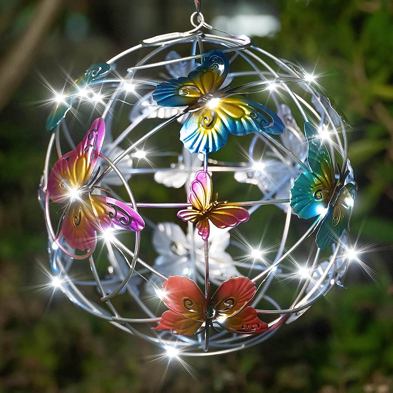 Solar Illuminated Mesh Butterfly Orb