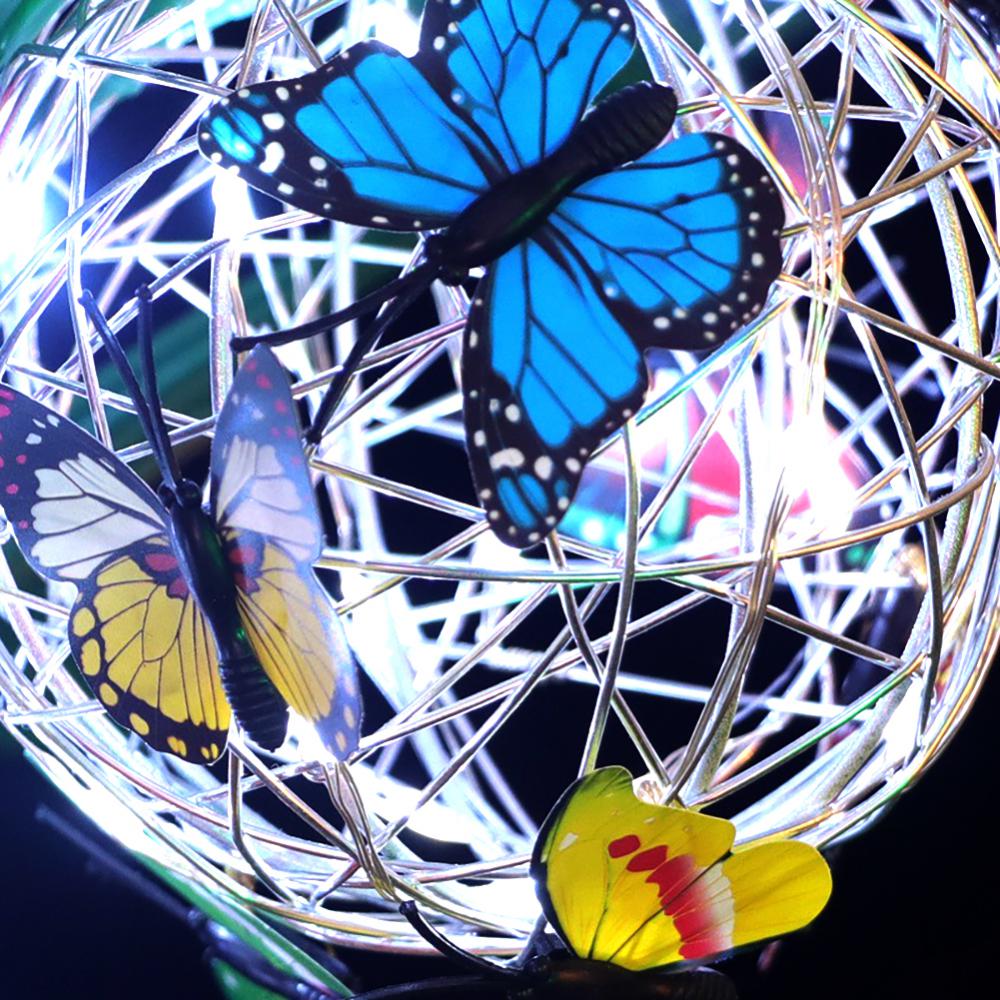Solar Illuminated Mesh Butterfly Orb