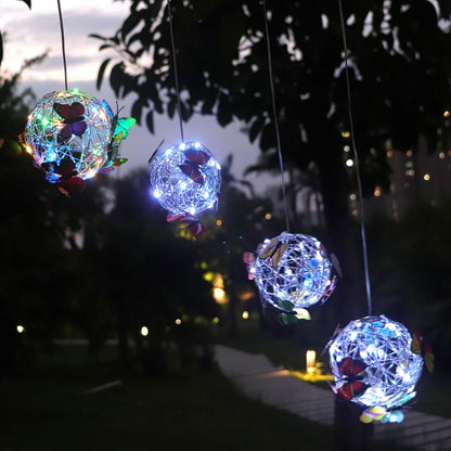 Solar Illuminated Mesh Butterfly Orb