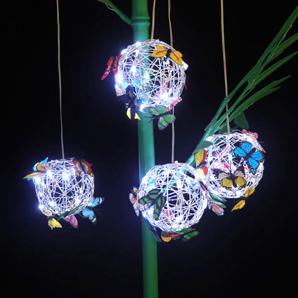 Solar Illuminated Mesh Butterfly Orb