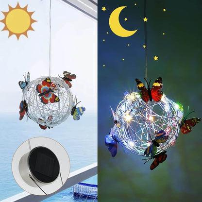 Solar Illuminated Mesh Butterfly Orb