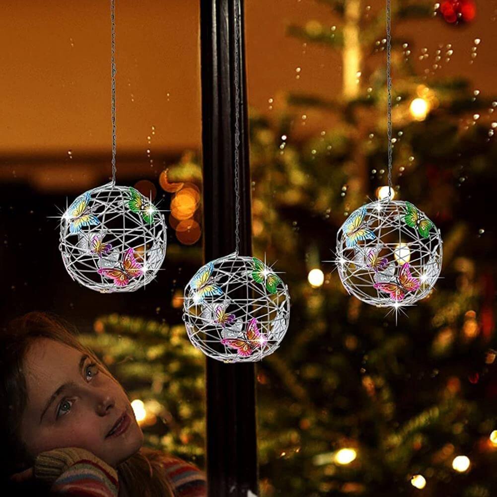 Solar Illuminated Mesh Butterfly Orb