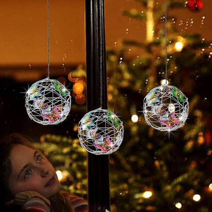 Solar Illuminated Mesh Butterfly Orb