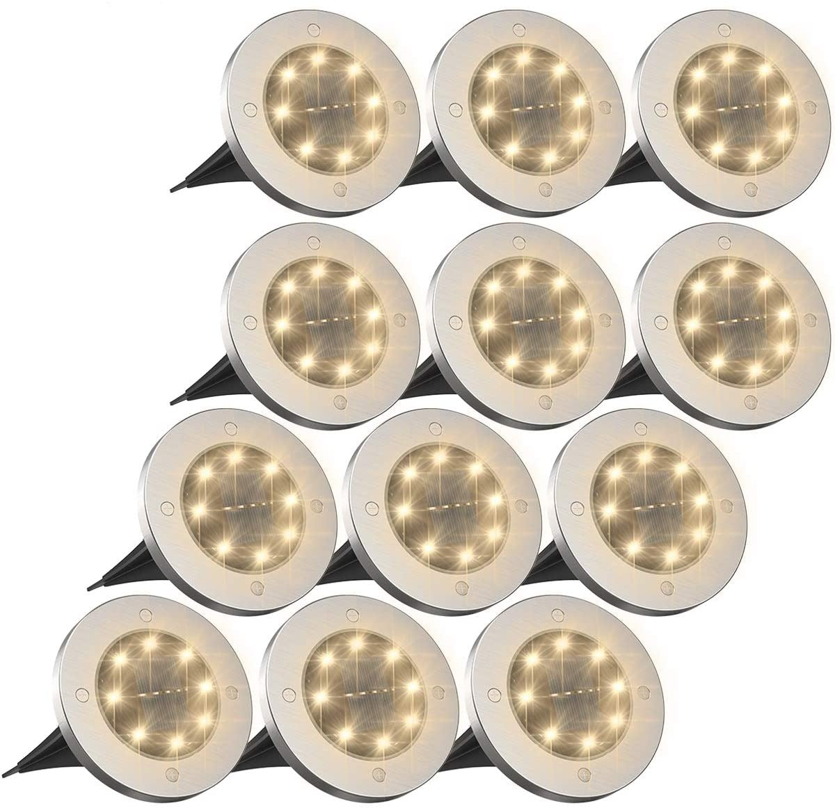 Solar-powered LED Disk Lamps