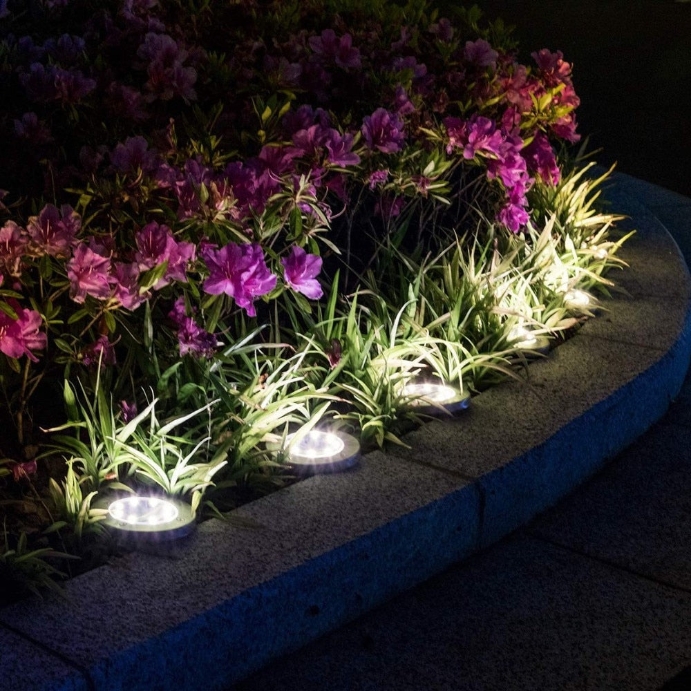 Solar-powered LED Disk Lamps