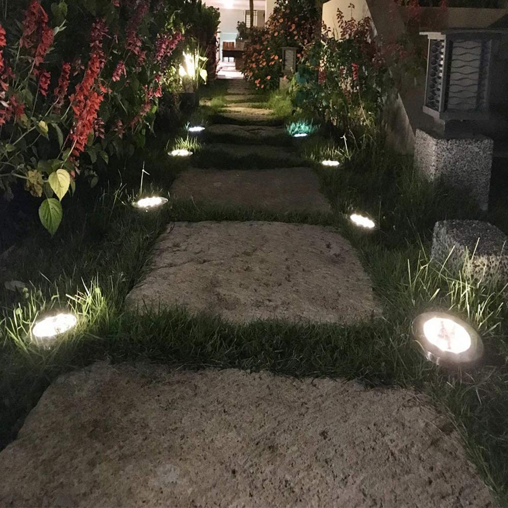 Solar-powered LED Disk Lamps