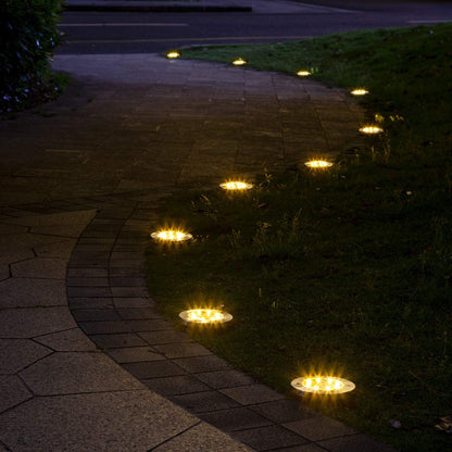 Solar-powered LED Disk Lamps