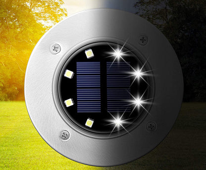 Solar-powered LED Disk Lamps