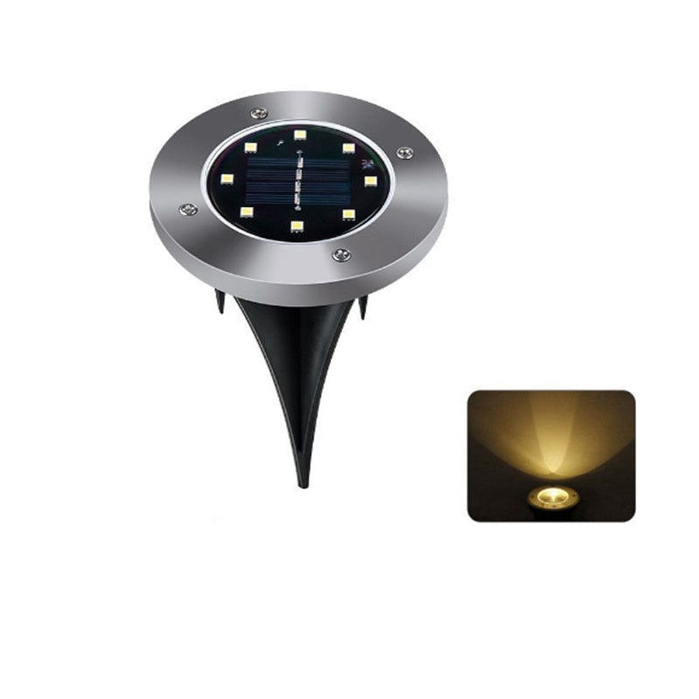 Solar-powered LED Disk Lamps