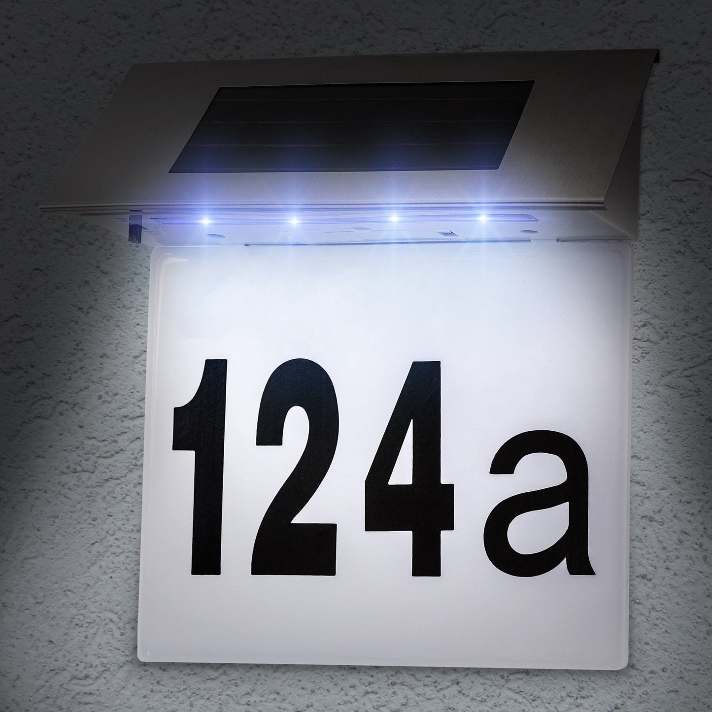 Solar-powered house numbers
