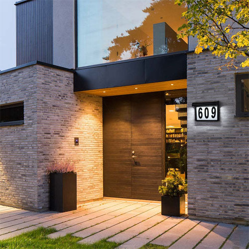Solar-powered house numbers