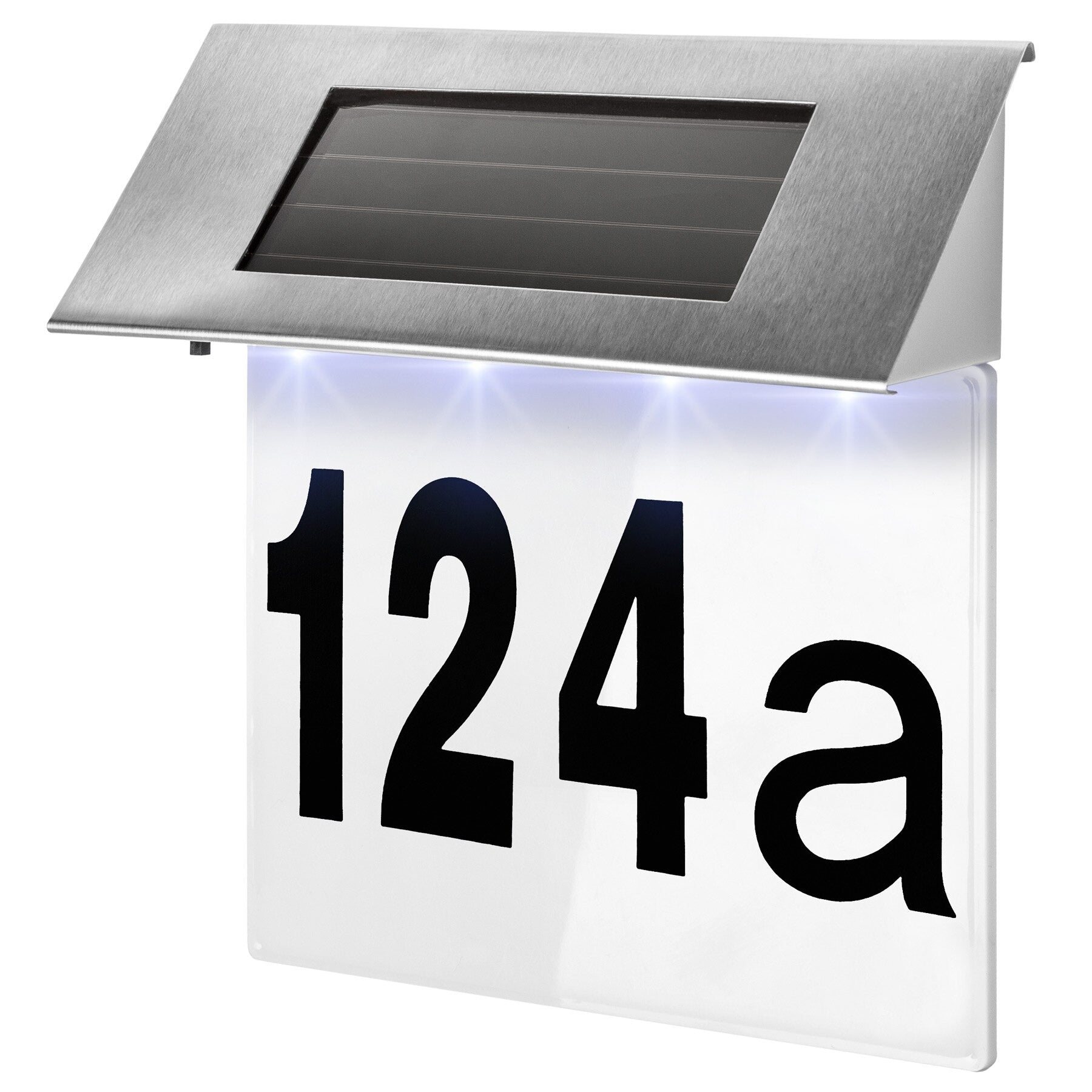 Solar-powered house numbers