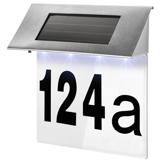 Solar-powered house numbers