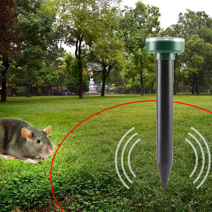 Solar-powered mole repellent