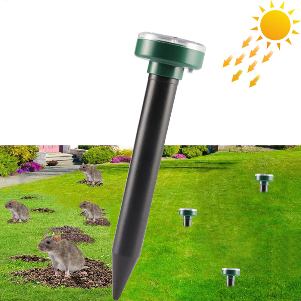 Solar-powered mole repellent