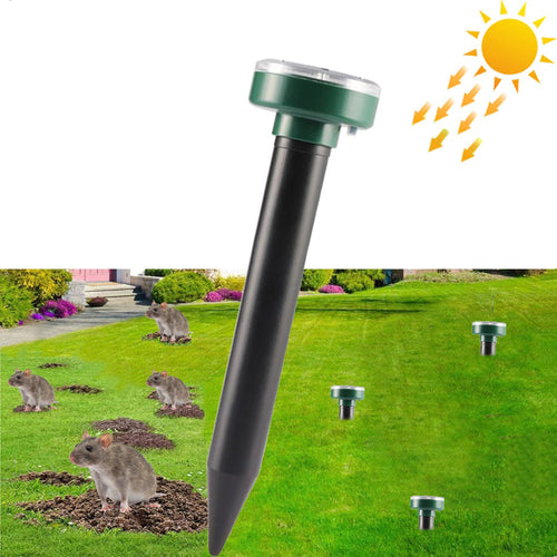 Solar-powered mole repellent