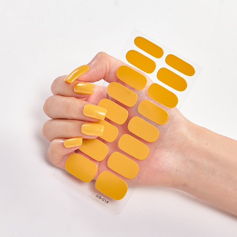 Solid Colours Nail Stickers (16 tips/set)