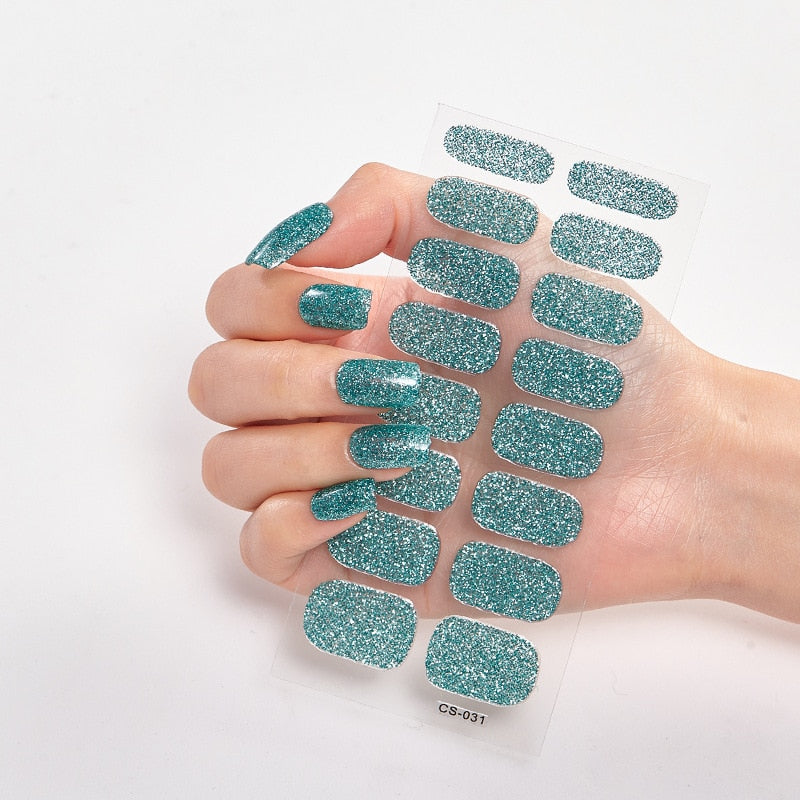 Solid Colours Nail Stickers (16 tips/set)