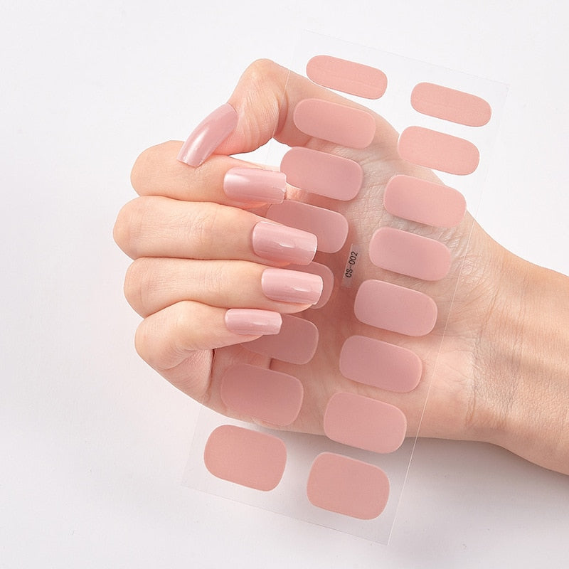 Solid Colours Nail Stickers (16 tips/set)