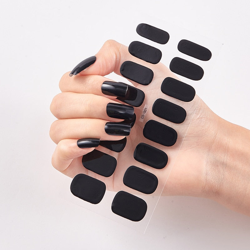 Solid Colours Nail Stickers (16 tips/set)