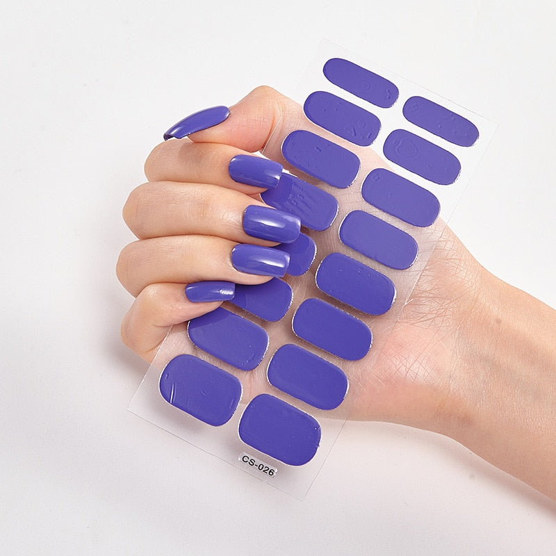 Solid Colours Nail Stickers (16 tips/set)