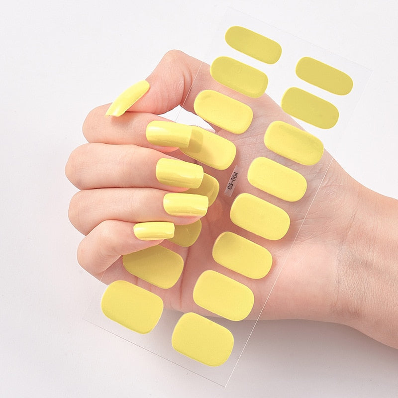 Solid Colours Nail Stickers (16 tips/set)