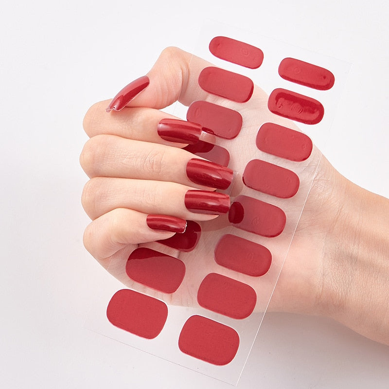 Solid Colours Nail Stickers (16 tips/set)