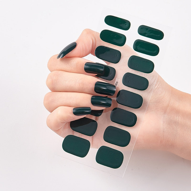 Solid Colours Nail Stickers (16 tips/set)