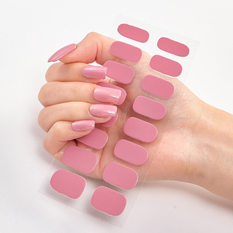 Solid Colours Nail Stickers (16 tips/set)