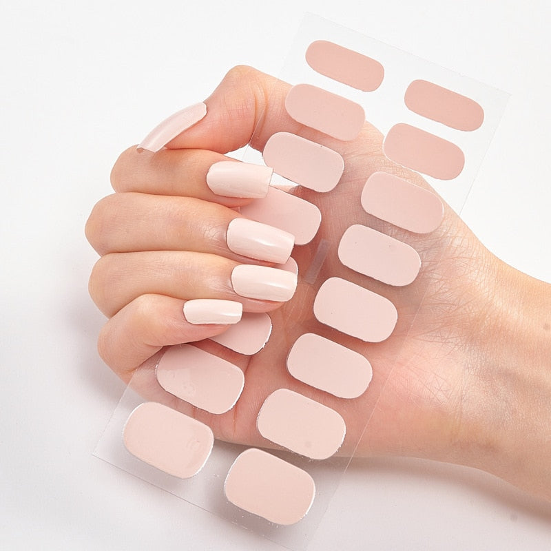 Solid Colours Nail Stickers (16 tips/set)