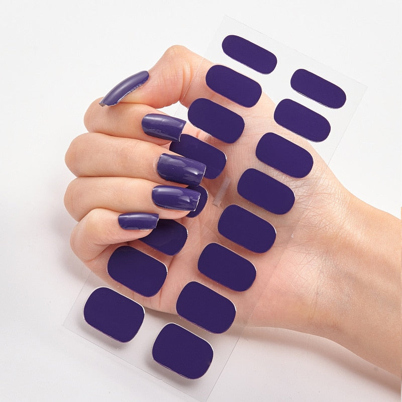 Solid Colours Nail Stickers (16 tips/set)
