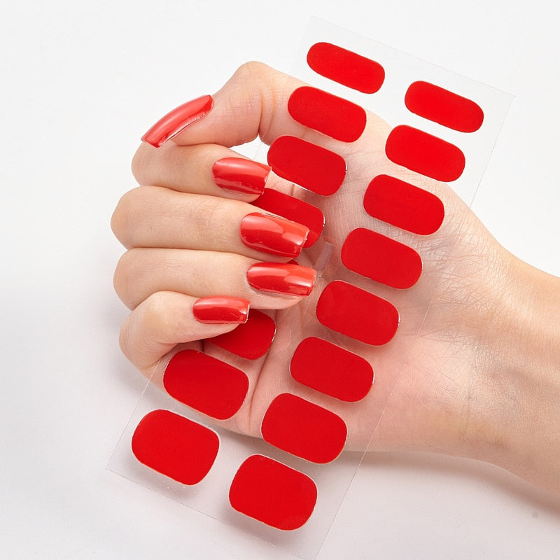 Solid Colours Nail Stickers (16 tips/set)