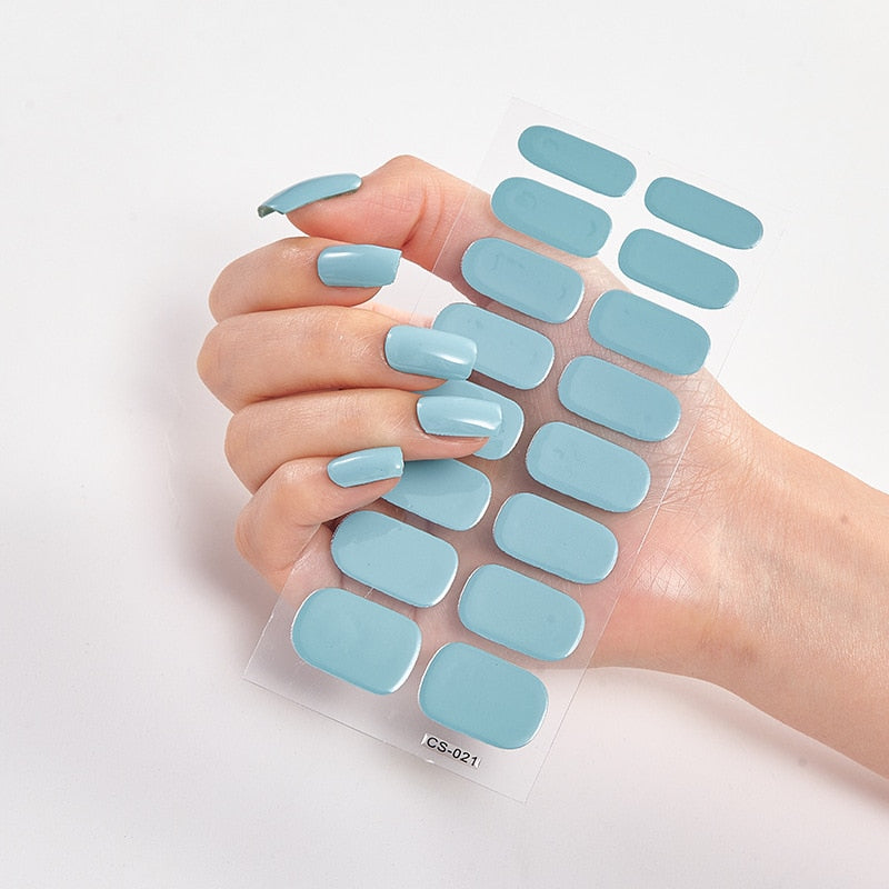 Solid Colours Nail Stickers (16 tips/set)