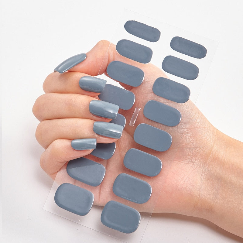 Solid Colours Nail Stickers (16 tips/set)