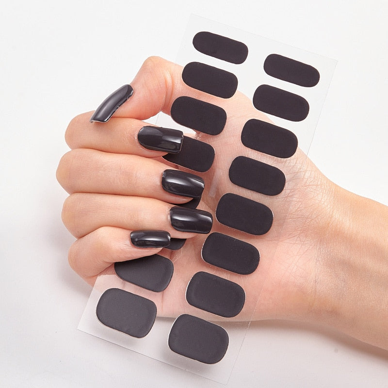 Solid Colours Nail Stickers (16 tips/set)