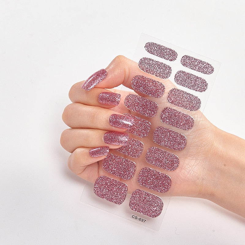 Solid Colours Nail Stickers (16 tips/set)