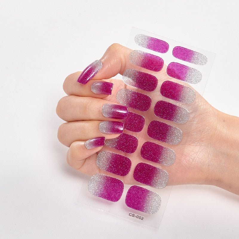 Solid Colours Nail Stickers (16 tips/set)