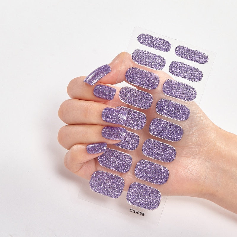 Solid Colours Nail Stickers (16 tips/set)