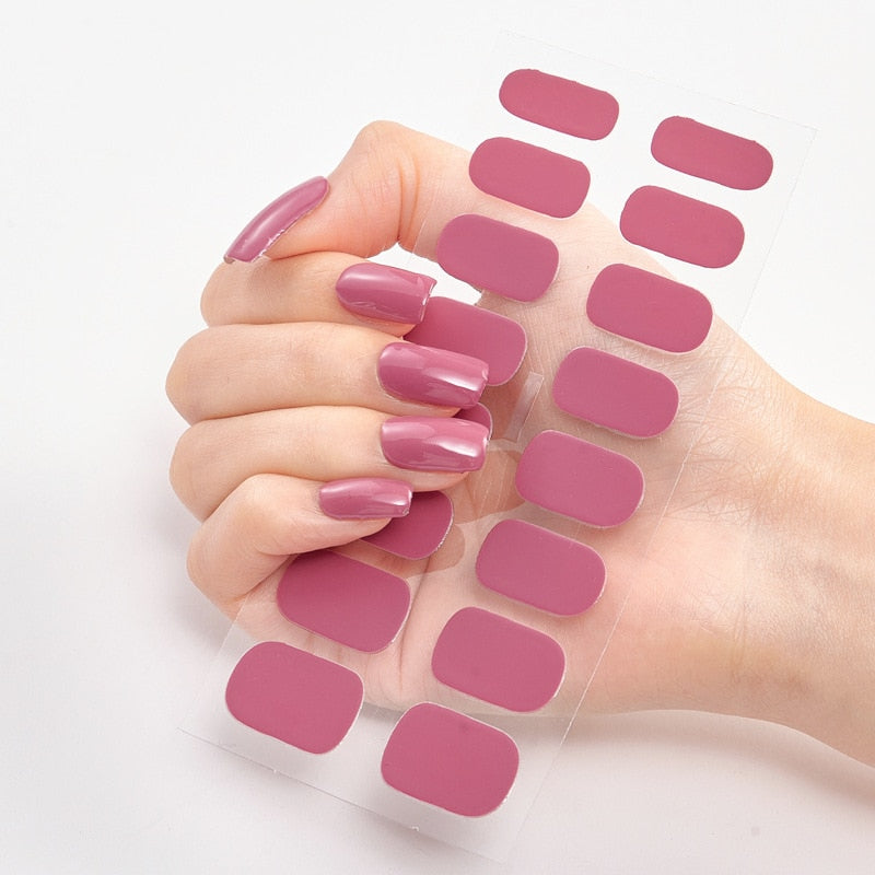 Solid Colours Nail Stickers (16 tips/set)