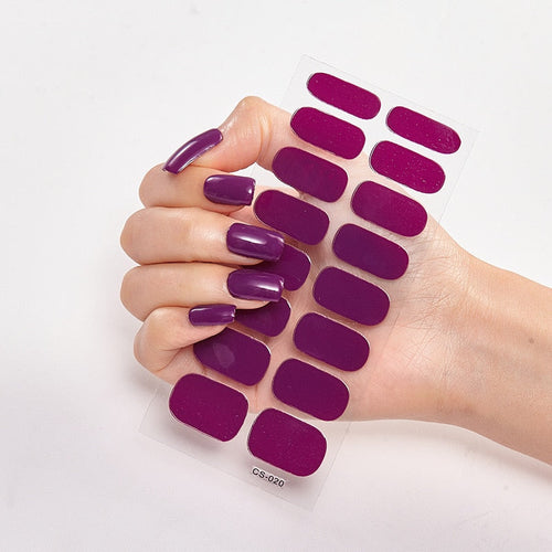 Solid Colours Nail Stickers (16 tips/set)