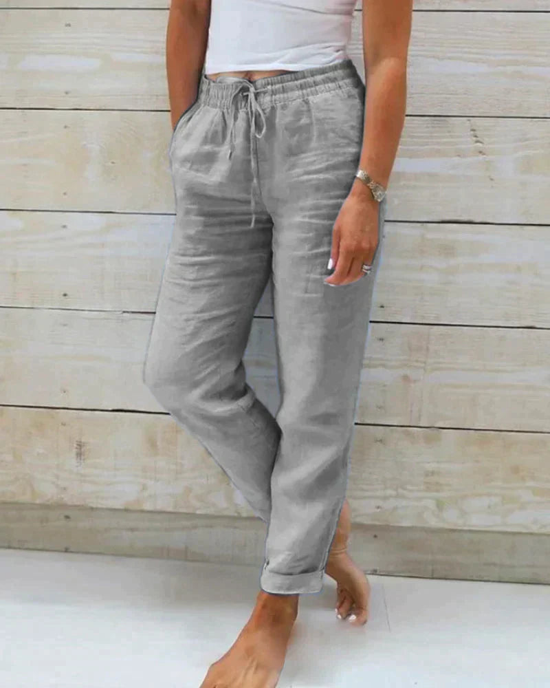 Women's Trousers Linen Trousers Breathable Casual Style