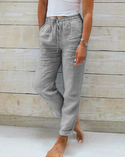Women's Trousers Linen Trousers Breathable Casual Style