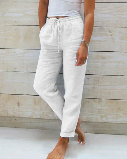 Women's Trousers Linen Trousers Breathable Casual Style
