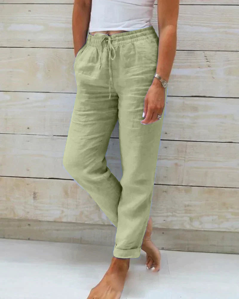 Women's Trousers Linen Trousers Breathable Casual Style