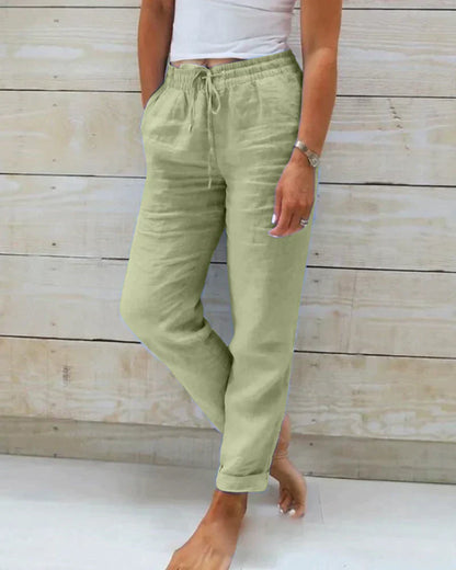 Women's Trousers Linen Trousers Breathable Casual Style