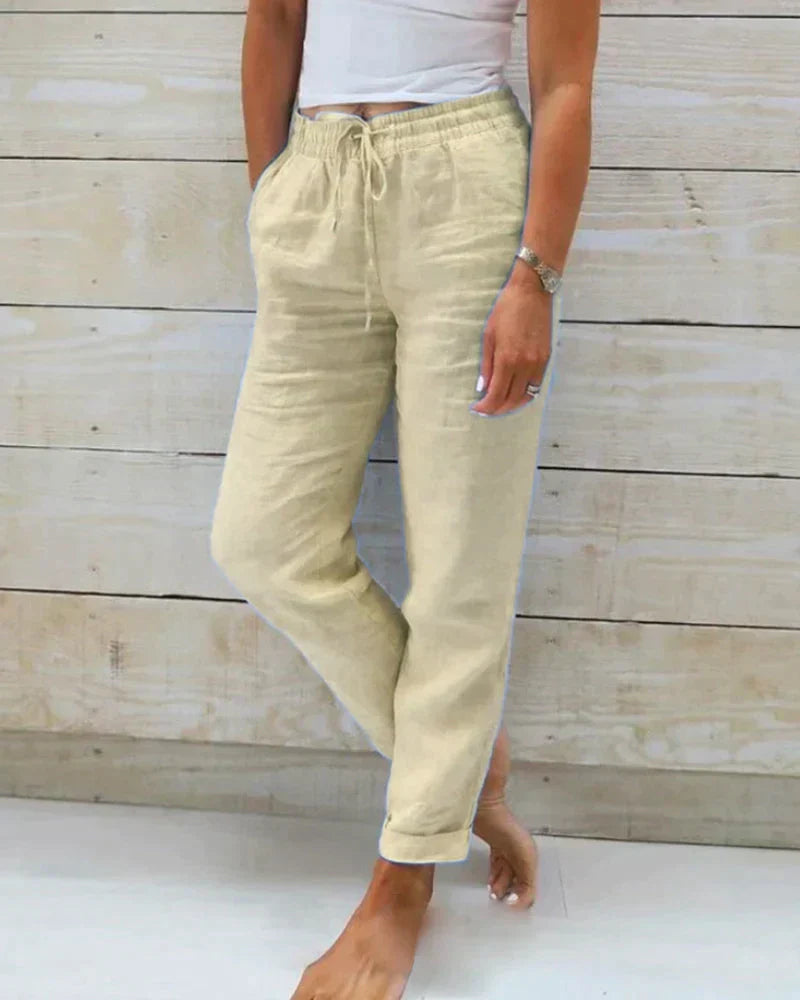 Women's Trousers Linen Trousers Breathable Casual Style