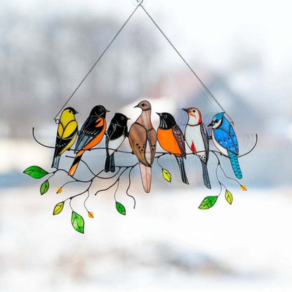 Stained glass bird Suncatcher