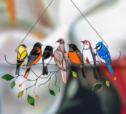 Stained glass bird Suncatcher